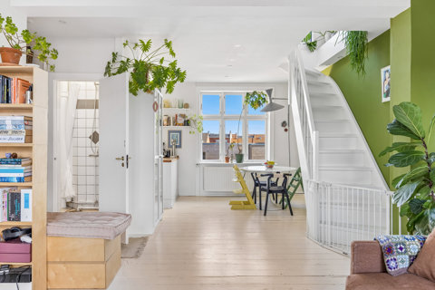 Unik taglejlighed i to etager med egen tagterrasse
