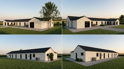 Moderne dobbelthus på strandsiden i Greve – indflytning i 2027