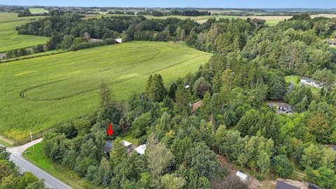 Naturskønt fristed med stort udhus tæt ved Tange Sø