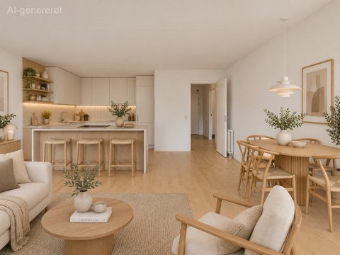 Velindrettet 4V’er med elevator, altan og grøn udsigt
